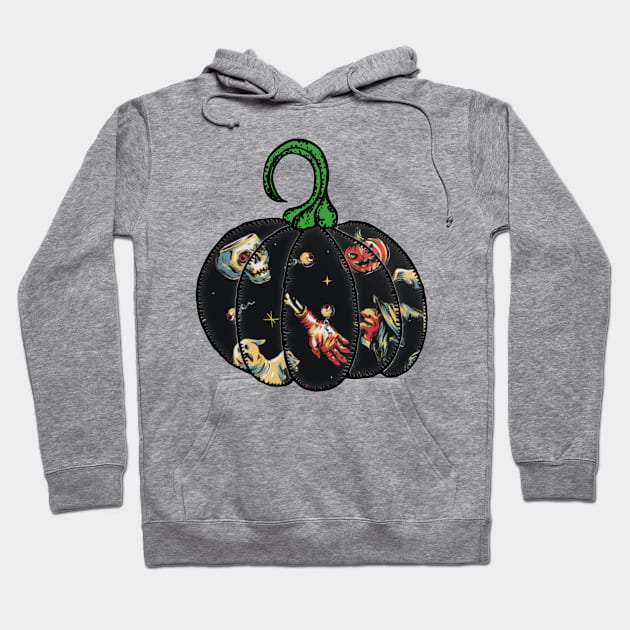 Vintage Retro Classic Halloween Hoodie by Little Duck Designs